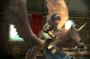 Lucina's battle model as a Falcon Knight in Awakening.