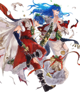 Artwork de Marth y Elice (Duo real de Altea) en Fire Emblem Heroes por Mayo.