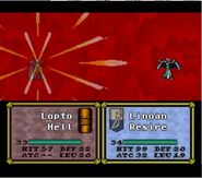 Linoan casting Resire on an enemy Loptyrian Mage in Thracia 776.