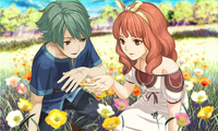Celica and Alm learning of each other's marks.