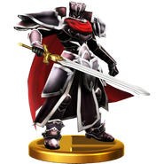 The Black Knight's trophy in Super Smash Bros. for Wii U.