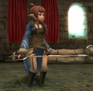 Nah's battle model as a Myrmidon in Awakening.