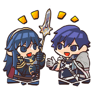 Lucina and Chrom from the Fire Emblem Heroes guide.