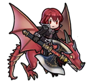 Michalis' sprite armed with Hauteclere in Fire Emblem Heroes.