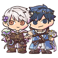 Chrom and Male Robin from the Fire Emblem Heroes guide.