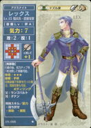 Lex, as he appears in the Anthology series of the TCG as a Level 15 Axe Knight.