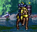 Finn's battle sprite as a Duke Knight in Genealogy of the Holy War.