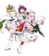 Artwork of Lysithea and Lute as the Gifted Students in Fire Emblem Heroes by Amagaitaro.