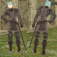 Battle model of a male Myrmidon in Fire Emblem Three Houses