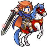 Roy's sprite as the Brave Lion in Fire Emblem Heroes.