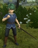 Alm's battle model as a Boy in Echoes: Shadows of Valentia.