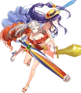 Artwork of Edelgard and Altina as the Sun Empresses from Fire Emblem Heroes by Kakage.