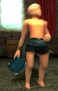 Henry garbed in a swimsuit (as a Sorcerer) in the Summer Scramble DLC.