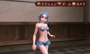 Flora wearing a Japanese-exclusive swimsuit in the Accessory Shop.