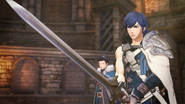 In-game still of Chrom in Fire Emblem Warriors.