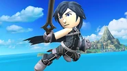 Mii fighter wearing Chrom's costume in Super Smash Bros. for Wii U.
