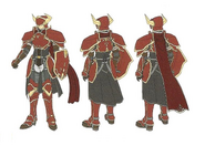 Concept artwork of an Axe Paladin from Radiant Dawn.