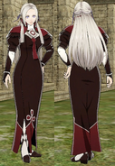 Battle model of Edelgard as a female mage from Fire Emblem Three Houses