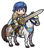 Chrom's sprite as the Knight Lord in Heroes.