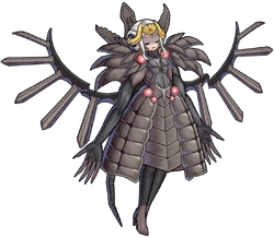 Fallen Edelgard's Fire Emblem Heroes sprite equipped with Twin-Crest Power.