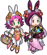 Idunn and Fae's sprite as the Dragonkin Duo from Heroes.
