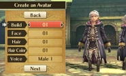 Male Robin in Fire Emblem Awakening with the default build, face, hair, and hair color.
