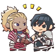 Chrom and Flavia from the Fire Emblem Heroes guide.
