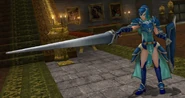 Nephenee wielding the Horseslayer in Radiant Dawn.