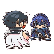 Lucina and Chrom from the Fire Emblem Heroes guide.