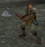 Nolan's unique fighter model in Radiant Dawn