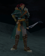 Shinon's in-game battle model as a Marksman in Radiant Dawn.