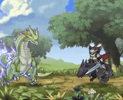 Ninian attacking with Enveloping Breath.