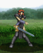 Battle Model / Sprite of Julia, a female Swordmaster from TearRing Saga.