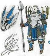 The first set of concept artwork featuring the male variant of the Wyvern Lord class from Awakening.