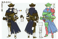 Concept artwork of the male Sniper class from Fire Emblem: Three Houses.