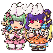 Myrrh and Nah from the Fire Emblem Heroes guide.