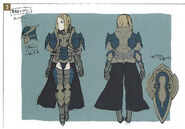 Concept art of a female Great Knight from Fates