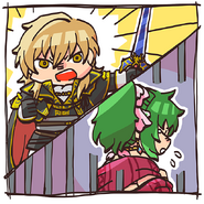 Lene and Ares from the Fire Emblem Heroes guide.