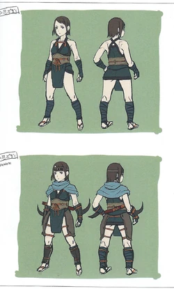 Concept art of a female Ninja from Fates