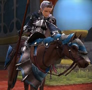 Battle model of Silas, a male Cavalier from Fates.