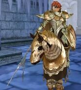 Conrad's battle model as a Gold Knight in Echoes: Shadows of Valentia.