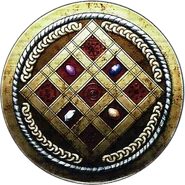 Artwork of the Hexlock Shield from Echoes: Shadows of Valentia.