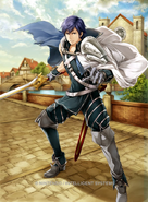 Artwork of Chrom in Fire Emblem 0 (Cipher) by Kotaro Yamada.