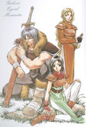 Artwork of Galzus with Mareeta and Eyvel.