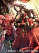 Artwork of Sheena in Fire Emblem 0 (Cipher) by Megumi Nagahama.