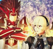 Corrin and Ryoma, moments before returning to their home world.