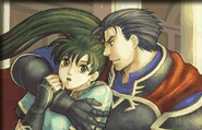 Lyn's ending CG if she has an A Support with Hector.