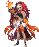 Artwork of Consuming Flame Rinkah from Fire Emblem Heroes by Chiko.