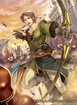 Jamke and Verdanite soldiers outside Verdane Castle by Tomohide Takaya for Fire Emblem 0 (Cipher).