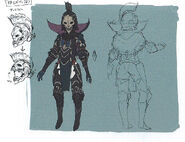 Concept art of a female Dark Knight from Fates